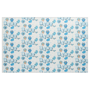 Tissu Motif animal bébé Pois bleus