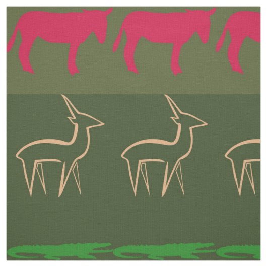 Tissu Motif Animaux Colorés Rétro #7 (Échantillon)