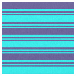 Tissu Motif Aqua et Dark Slate Blue Stripes