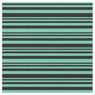 Tissu Motif Aquamarine et rayures de couleur noire