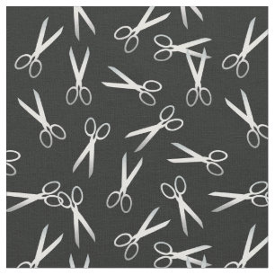 Tissu Motif argenté de ciseaux