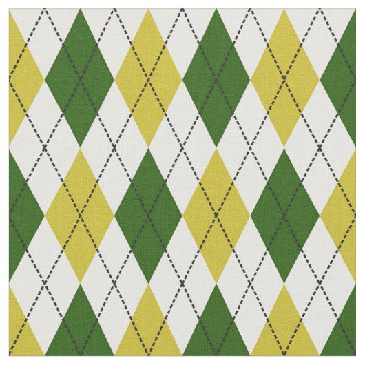 Tissu Motif Argyle Vert et Jaune (Fermer)
