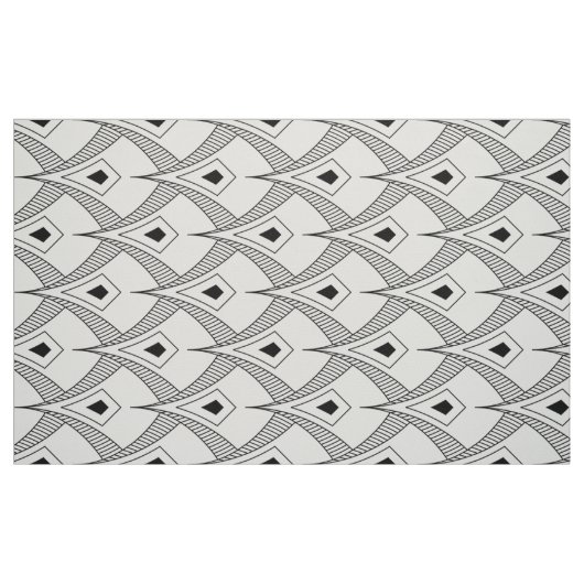 Tissu Motif art déco noir et blanc (Fat Quarter)