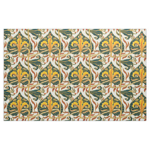 Tissu Motif Art nouveau rétro de lys par Walter Crane