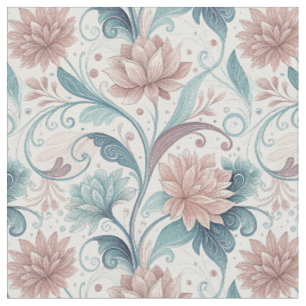 Tissu Motif artistique de fleurs tourbillonnantes floral