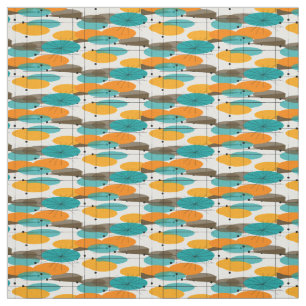 Tissu Motif atomique d'ovales de la moitié du siècle