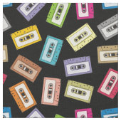 Tissu Motif audio Cassettes (Fermer)