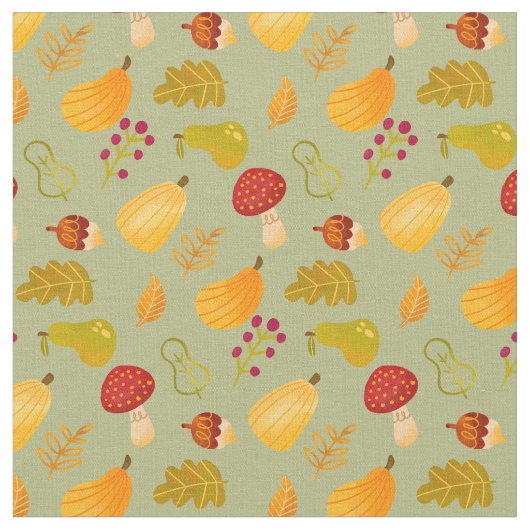 Tissu Motif automne mignon (Fermer)