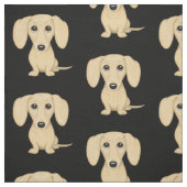 Tissu Motif aux cheveux courts crème de teckel (Échantillon)