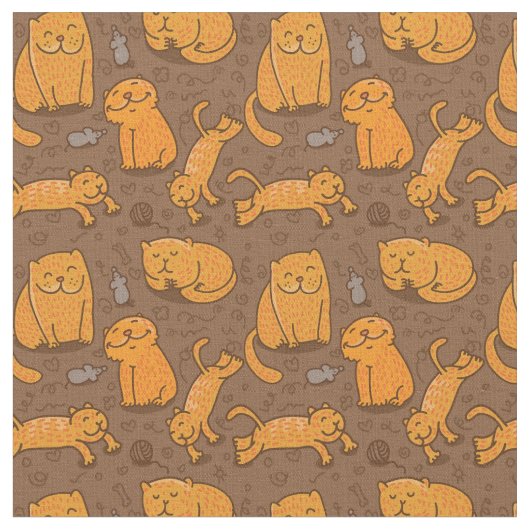 Tissu Motif avec des chats (Fermer)