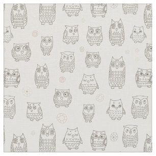 Tissu Motif avec des hiboux