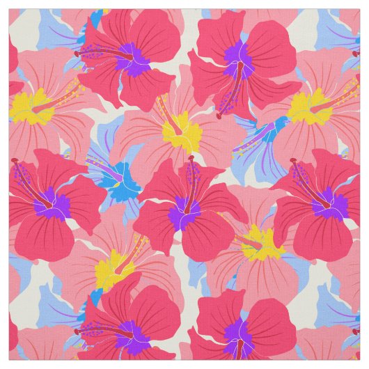 Tissu motif avec la ketmie (Échantillon)