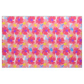 Tissu motif avec la ketmie (Fat Quarter)