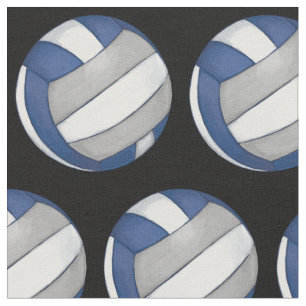 Tissu Motif avec le volleyball argenté peint