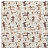 Tissu motif avec les chiens mignons (Échantillon)
