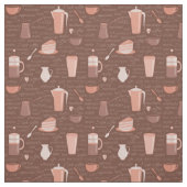 Tissu Motif avec les éléments relatifs de café (Échantillon)