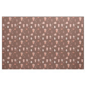 Tissu Motif avec les éléments relatifs de café (Fat Quarter)