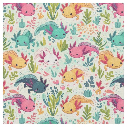 Tissu Motif Axolotl (Fermer)