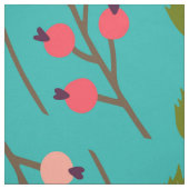 Tissu Motif Baies Corail et Sarcelle (Échantillon)