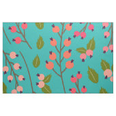 Tissu Motif Baies Corail et Sarcelle (Fat Quarter)