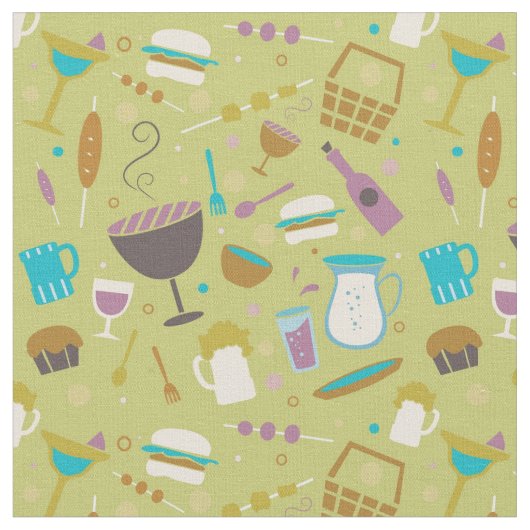 Tissu Motif barbecue (Fermer)