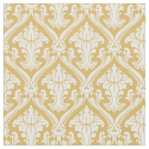 Tissu Motif baroque damassé or tendance