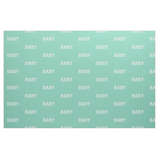 Tissu Motif bébé en blanc sur vert (Yard)