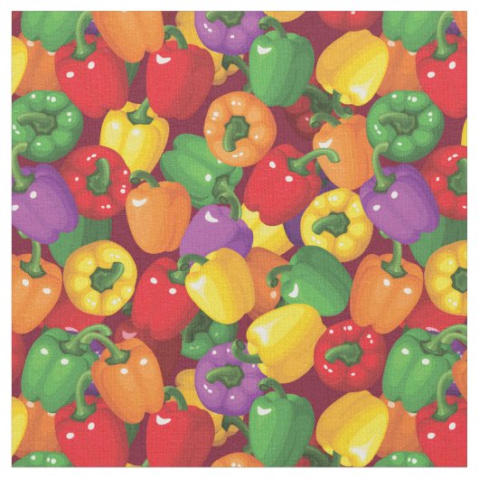 Tissu Motif Bell Pepper (Fermer)