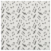 Tissu Motif Black and White Music Notes (Échantillon)