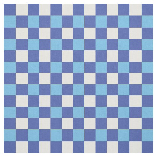Tissu Motif blanc à damiers bleu (Échantillon)