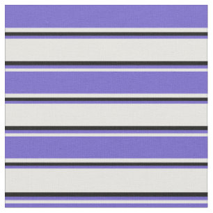 Tissu Motif blanc, bleu ardoise et noir rayé
