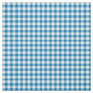 Tissu Motif blanc bleu de guingan de contrôle de