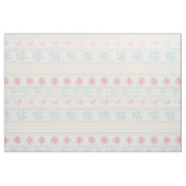 Tissu motif blanc d'oiseaux, points, pas, fleurs, (Fat Quarter)