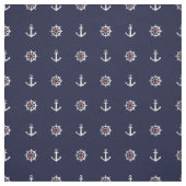 Tissu Motif blanc et bleu rouge d'Ancre (Échantillon)