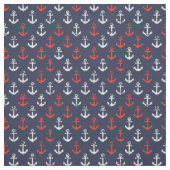 Tissu Motif blanc et bleu rouge de marine (Échantillon)