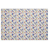 Tissu Motif blanc et bleu rouge de tuile de sol de (Fat Quarter)