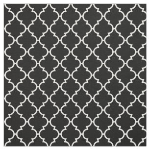 Tissu Motif blanc noir de Quatrefoil