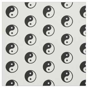 Tissu Motif blanc noir de symbole de Yin Yang