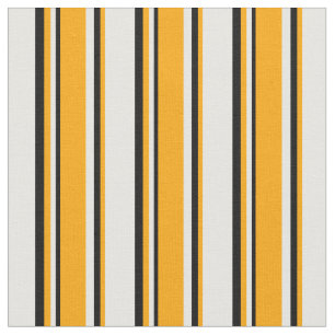 Tissu Motif blanc, orange et noir