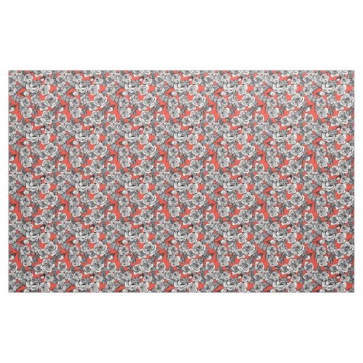 Tissu Motif blanc roses (Fat Quarter)