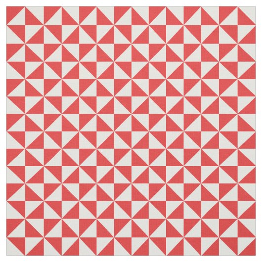 Tissu Motif blanc rouge moderne Triangles (Échantillon)