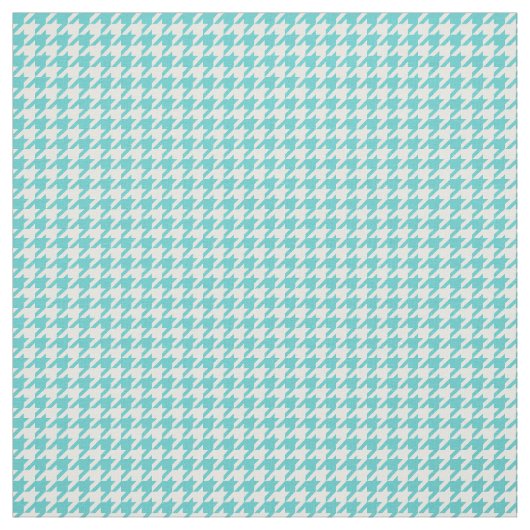Tissu Motif blanc turquoise (Échantillon)