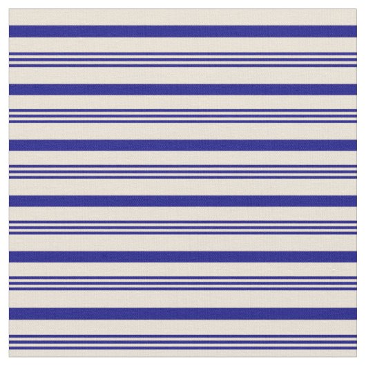 Tissu Motif Bleu & Bisque Stripes (Fermer)