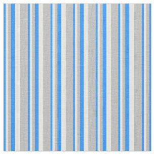 Tissu Motif bleu, blanc et gris