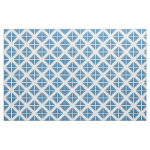 Tissu Motif bleu blanc tendance triangles