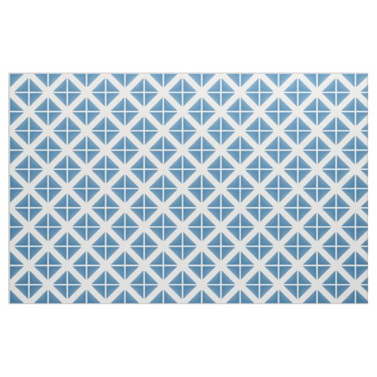 Tissu Motif bleu blanc tendance triangles (Yard)