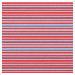 Tissu Motif bleu ciel clair et rouge