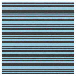 Tissu Motif bleu ciel et noir à rayures/à rayures