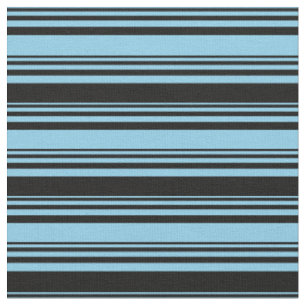 Tissu Motif bleu ciel et noir de couleur des bandes