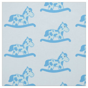 Tissu Motif bleu de cheval de basculage